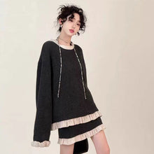 画像をギャラリービューアに読み込む, フリル裾長袖トップス＆ミニスカートセットアップ
