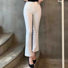 画像をギャラリービューアに読み込む, デニム八分丈ラッパズボンジーンパンツ3カラー選択ボトムス
