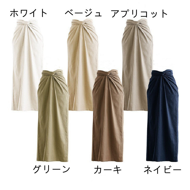 質感いいシンプル好感度UP気質コーデしやすいハイウエストロングスカート