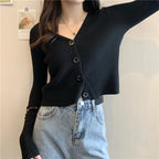 シンプルニットカーディガン着回し春コーデ