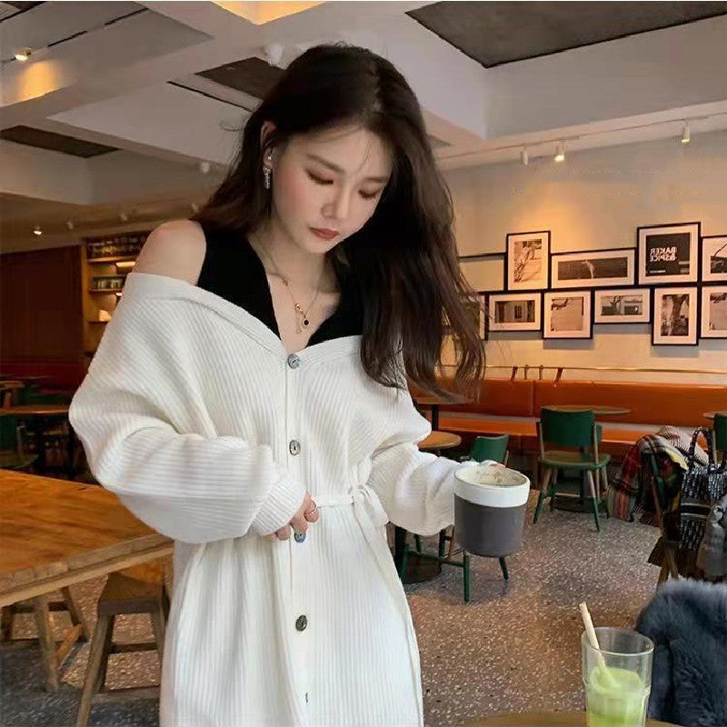 気質満点エレガント女性ファッション配色切り替えデザインスタイル長袖デートワンピース