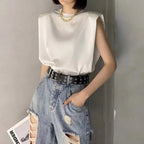 フレンチ袖無地シンプルTシャツ
