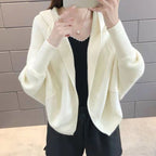 女子力アップエレガント無地気質コーデしやすいバットシャツニットアウター