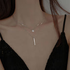幾何ダブルネックレスシンプルアクセサリー