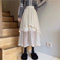 メッシュシースルー不規則Aラインスカート