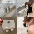 葉柄ピアスとその他ピアス2点セットイヤリング
