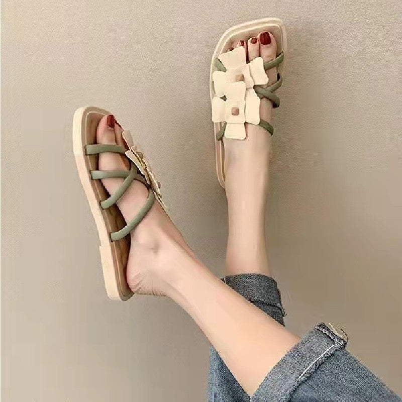 INS人気沸騰ファッション花柄サンダル履きやすいシューズ
