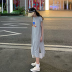 レデイースファッション半袖Ｔシャツワンピーススリットワンピースカジュアルワンピース