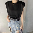 フレンチ袖無地シンプルTシャツ