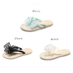 メッシュ蝶結び飾りサンダルスリッパ夏コーデシューズ