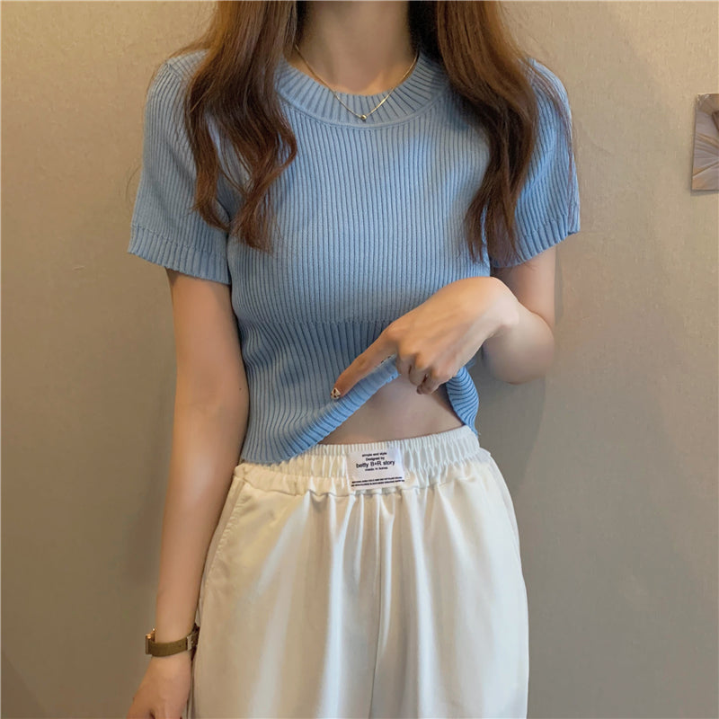 人気沸騰ファッションニット無地気質Ｔシャツ・ブラウス
