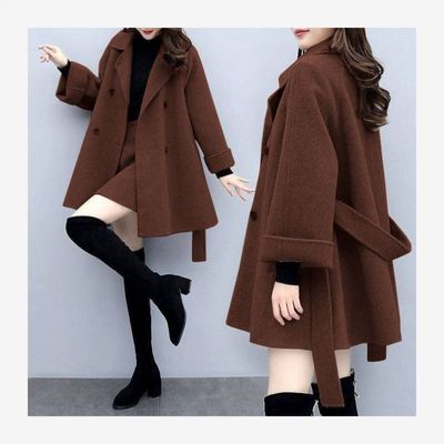 6COLORS秋冬合わせやすいゆるリラックスラシャコート＆スカートセットアップ