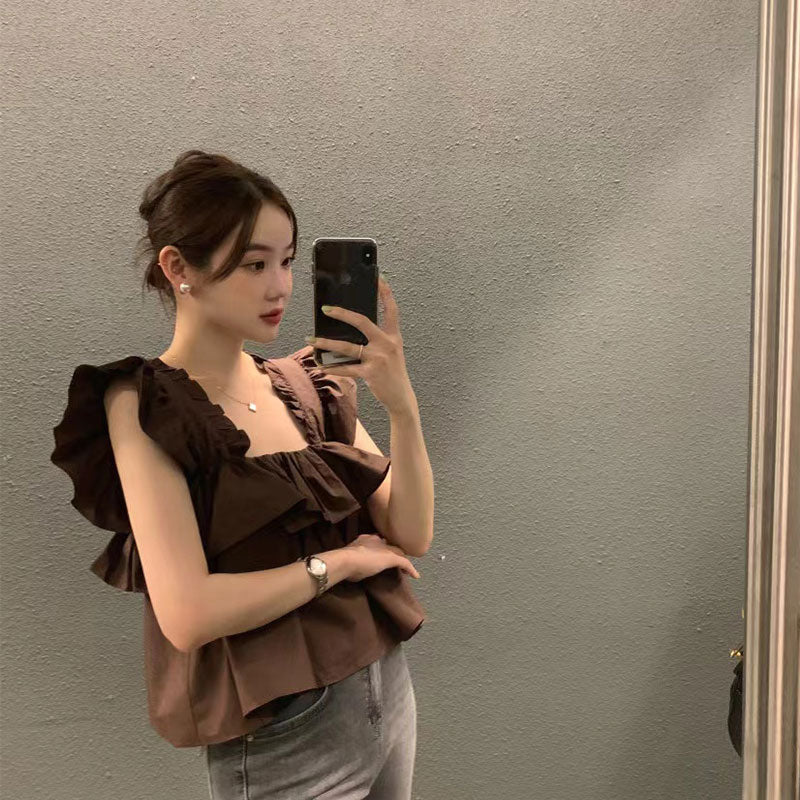 フレア裾ベストトップス大人かわいい