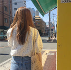 小花柄半袖ブラウストップス