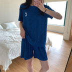 ドレープ半袖Tシャツ＆ショートパンツ家着リゾートセットアップ