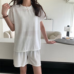 ドレープ半袖Tシャツ＆ショートパンツ家着リゾートセットアップ