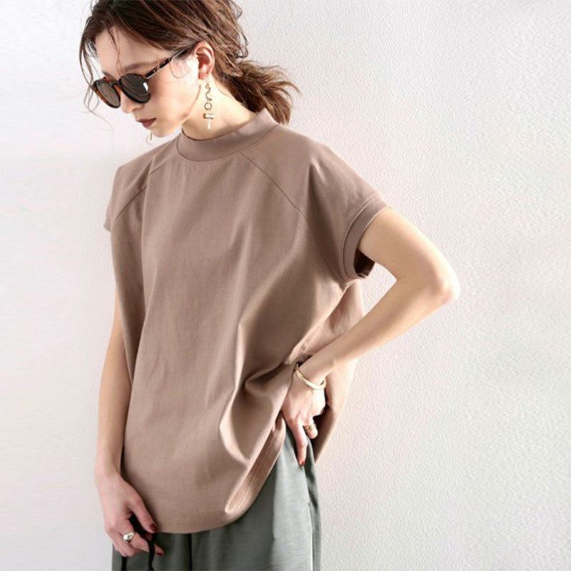 韓国風無地シンプルデザイン感レデイースファッション半袖ゆったり合わせやすいTシャツ