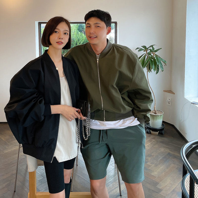 オーバーサイズジャケットシンプルけだるい風アウター