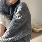 4COLORSレトロ秋冬厚手ゆるリラックス合わせやすいニットアウター