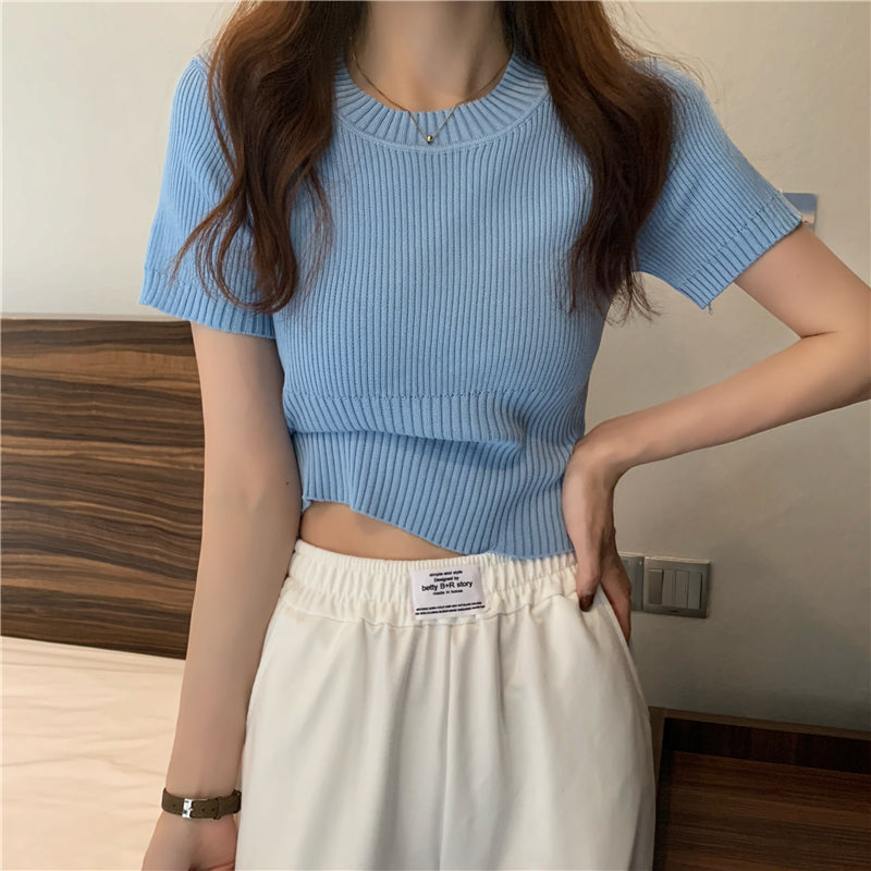 人気沸騰ファッションニット無地気質Ｔシャツ・ブラウス