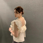 フレア裾ベストトップス大人かわいい