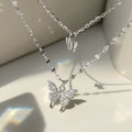 蝶ダブルネックレスシンプルアクセサリー