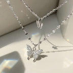 蝶ダブルネックレスシンプルアクセサリー