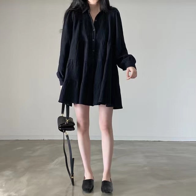 カジュアル無地リゾートワンピース