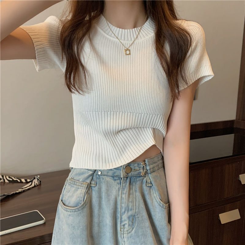 人気沸騰ファッションニット無地気質Ｔシャツ・ブラウス