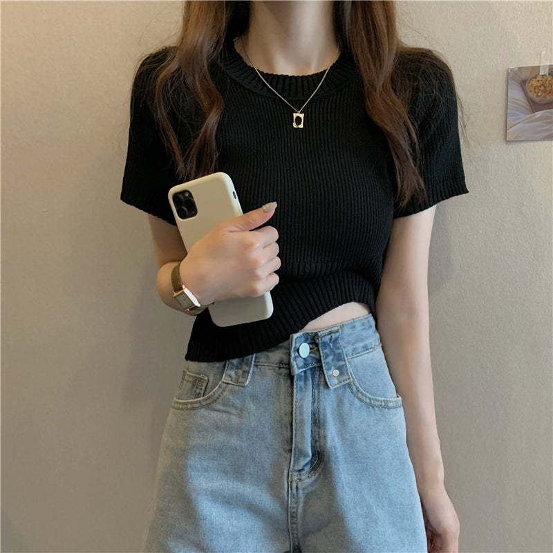 人気沸騰ファッションニット無地気質Ｔシャツ・ブラウス