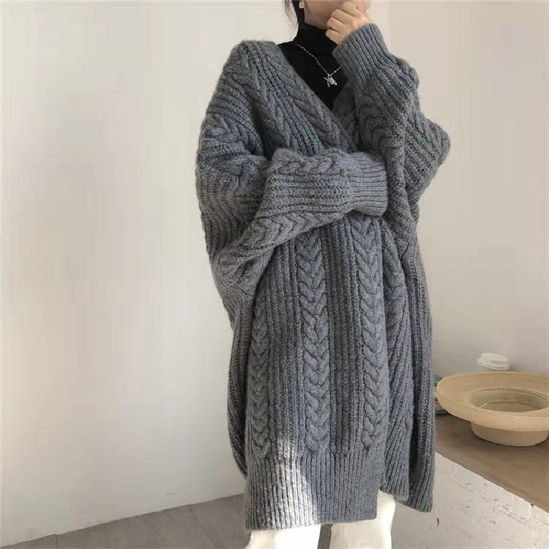 4COLORSレトロ秋冬厚手ゆるリラックス合わせやすいニットアウター
