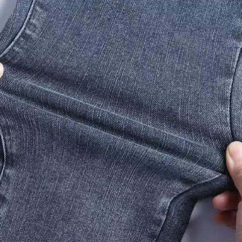 秋冬裏起毛カジュアル合わせやすいハイウエストデニムパンツ