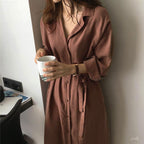 ボタン付きロングワンピースカーディガン2スタイル