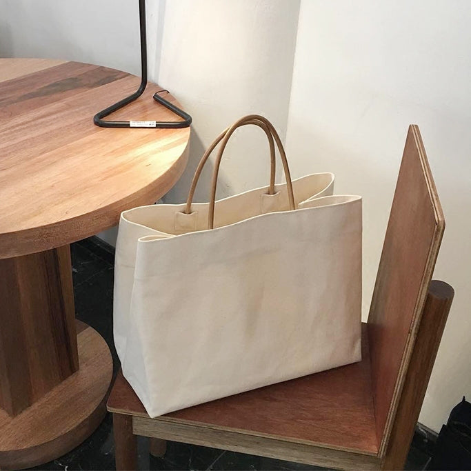 ハンドバッグシンプル大容量バッグキャンバスバッグ