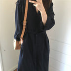 ボタン付きロングワンピースカーディガン2スタイル
