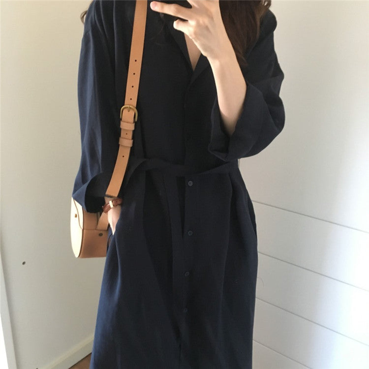 ボタン付きロングワンピースカーディガン2スタイル
