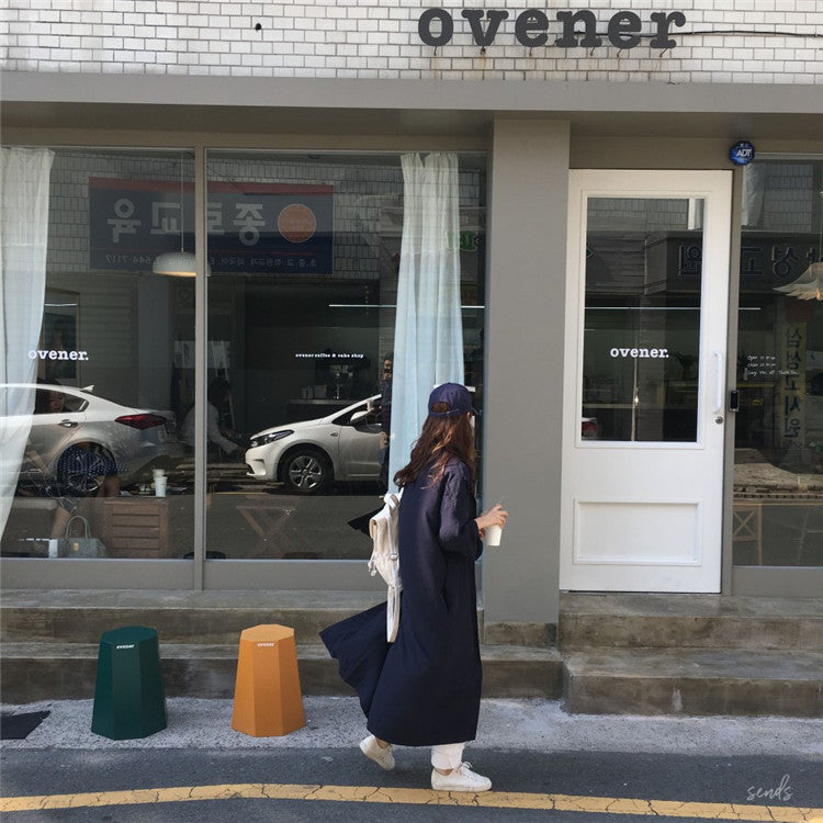 ボタン付きロングワンピースカーディガン2スタイル