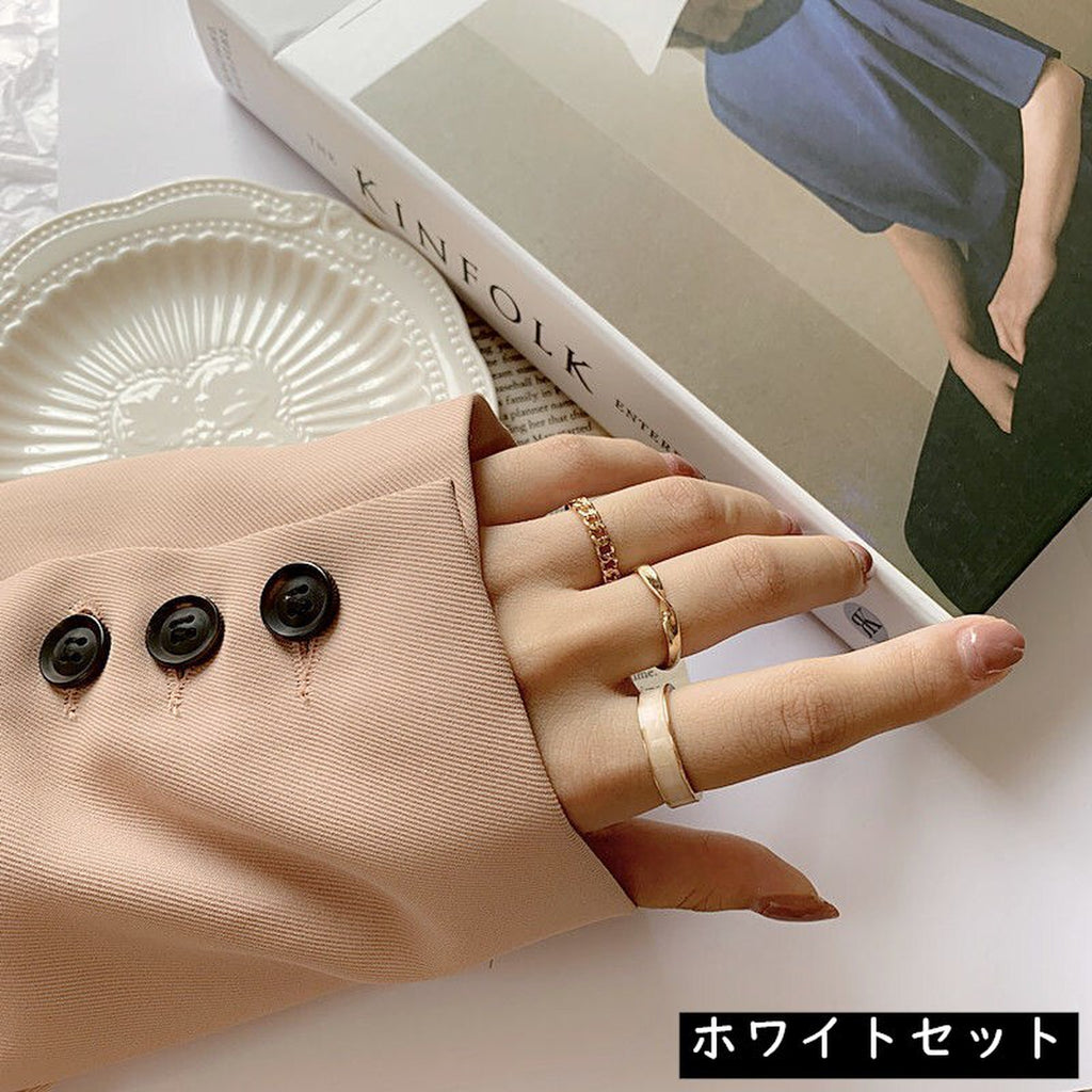 マーブル3ピースリング指輪アクセサリー