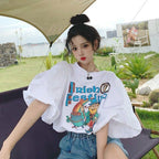 【お得】アニメプリントパフスリーブ半袖Ｔシャツトップス