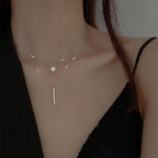 幾何ダブルネックレスシンプルアクセサリー