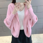 女子力アップエレガント無地気質コーデしやすいバットシャツニットアウター