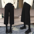 秋冬無地カジュアル合わせやすいラシャ着痩せハイウエストパンツ
